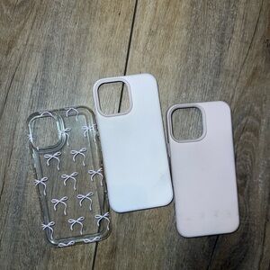 Pink and White Slim Protective Phone Case Set/ cleaned before packing